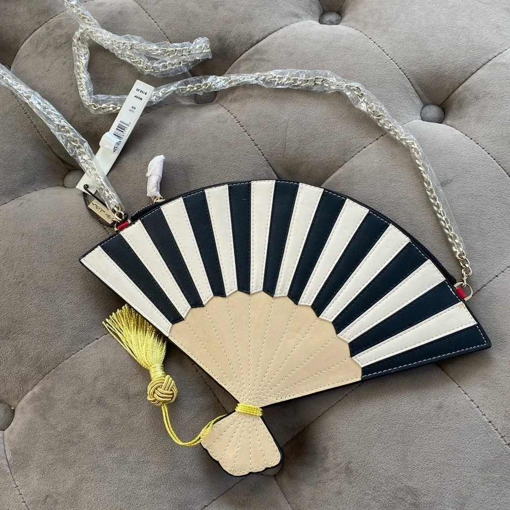 ALICE + OLIVIA Tassel-Accented Fan Bag nwt